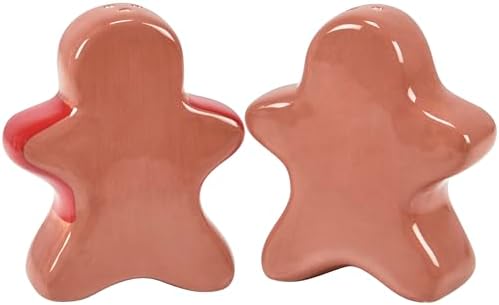 Primitives by Kathy Gingerbread Holiday Ceramic Salt and Pepper Shaker Set - Image 2