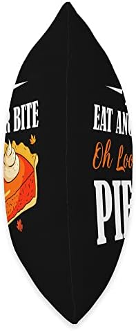Funny Thanksgiving Day Pie Humor Can't Eat Another Bite Pie Throw Pillow - Image 2