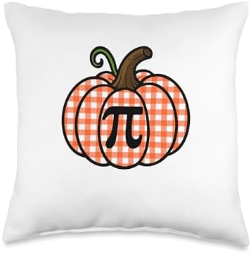 Pi Sign in Pumpkin Thanksgiving Math Teachers Students Lover Throw Pillow by Unknown