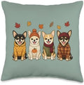 Chihuahua Fall Autumn Season Pumpkin Dog Throw Pillow by Unknown