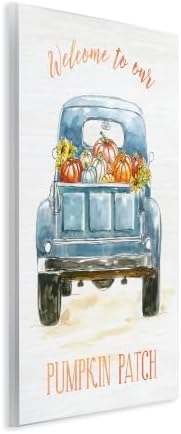 Pumpkin Patch Blue Farm Truck, 10 x 15 Inch Mounted Print on Wall Plaque - Image 2