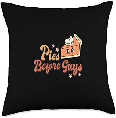 Pies Before Guys Funny Thanksgiving Food Joke Throw Pillow by Unknown