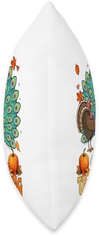 Happy Thanksgiving Turkey Hugging Peacock Lover Farmer Kids Throw Pillow - Image 2