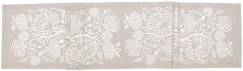 Boston International Cotton Table Runner Dining Room Tabletop Decorations for Home and Tablescapes, 72" x 13", Francis Cream by BostonInternational