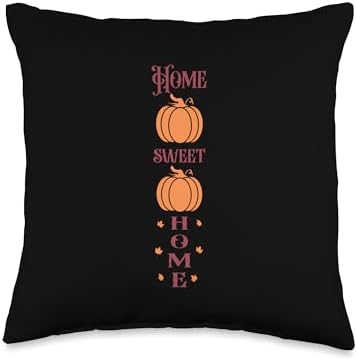 Home Sweet Home Pumpkin Fall Vibes Autumn Thanksgiving Throw Pillow by Unknown