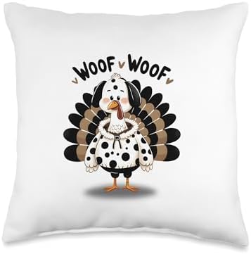 XsHouse Thanksgiving Turkey Disguised as Dalmatian to Dodge Dinner Throw Pillow, 16x16, Multicolor by Unknown