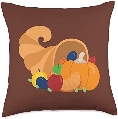 Cornucopia Thanksgiving Throw Pillow by Unknown