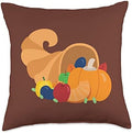 Cornucopia Thanksgiving Throw Pillow by Unknown