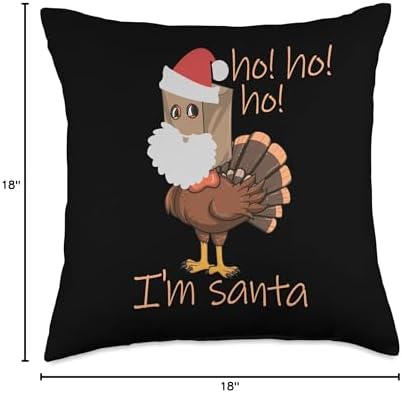 Ho Ho Ho I'm Santa Funny Thanksgiving Turkey Disguise Throw Pillow - Image 4