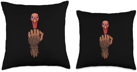 Thanksgiving Hand Turkey Finger Funny Adult Humor Men Women Throw Pillow - Image 3
