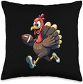Thanksgiving Football Player Thanksgiving Football Turkey Throw Pillow by Unknown