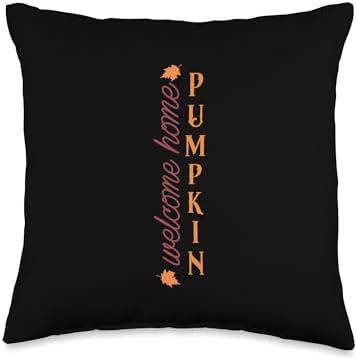 Welcome Home Pumpkin Fall Vibes Autumn Thanksgiving Throw Pillow by Unknown