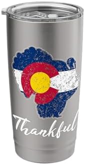 COLORADO State Flag Turkey Thanksgiving Home Celebrations Stainless Steel Insulated Tumbler by Unknown