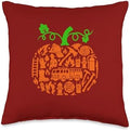 Firefighter Tools Pumpkin Shape Thanksgiving Autumn Job Team Throw Pillow by Unknown