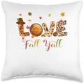 Fall Y'all Thanksgiving Bocce Ball Player Costume Colorful Throw Pillow by Unknown