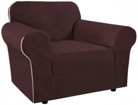 H.VERSAILTEX Armchair Cover High Stretch Sofa Slipcover 1 Piece Couch Covers for Sofa Durable Spandex Fabric Non Skid Machine Washable(Armchair 31"-40", Chocolate)