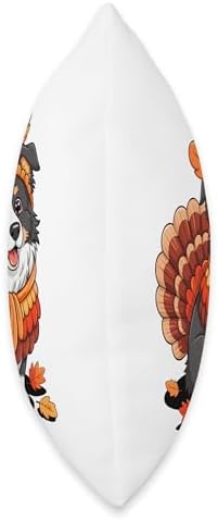 Thanksgiving Turkey Border Collie Throw Pillow - Image 2