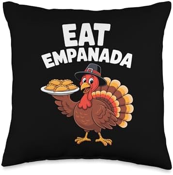 Thanksgiving Turkey Eat Empanada Pinoy Food Throw Pillow by Unknown
