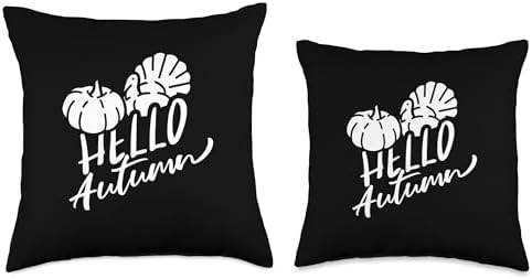 Hello Autumn Thanksgiving Fall Cute Pumpkin Throw Pillow - Image 3