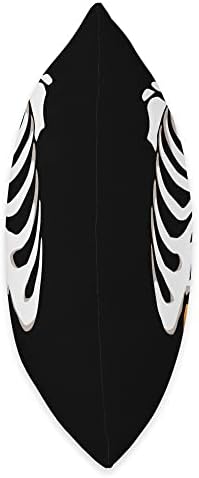 rib cage skeleton xray thanksgiving pumpkin in stomach Throw Pillow - Image 2