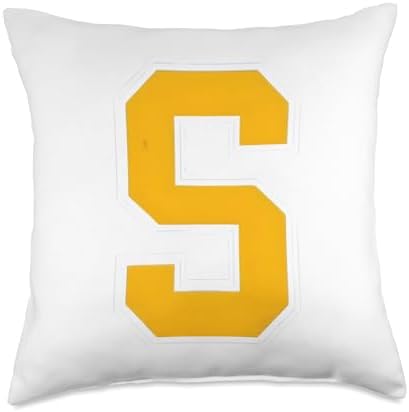 Letter S Chipmunk Christmas Thanksgiving Costume Throw Pillow by Unknown