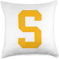 Letter S Chipmunk Christmas Thanksgiving Costume Throw Pillow by Unknown