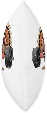 Thanksgiving Workout Turkey Barbell Lift Gym Men Women Throw Pillow - Image 2