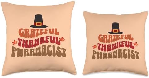 Grateful Thankful Pharmacist, Pharmacy Thanksgiving, Fall Throw Pillow - Image 3
