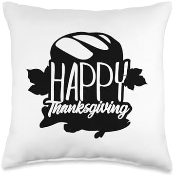 Happy Thanksgiving Autumn Fall Quotes Throw Pillow by Unknown