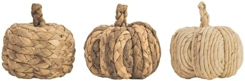 Boston International Mini Pumpkins Thanksgiving Halloween Decorations for Home, Set of 3, Natural Woven by BostonInternational