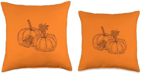 Spot & Tiger Thanksgiving Pumpkins Hand Drawn Cute Fall Autumn Halloween Favorite Throw Pillow, 16x16, Multicolor - Image 3