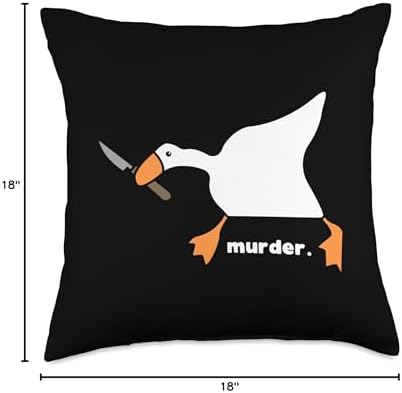Funny Goose Murder Throw Pillow