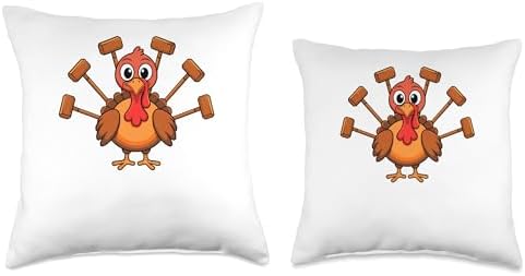 Thanksgiving Turkey Polo Mallet Equestrian Horse Horseback Throw Pillow - Image 3