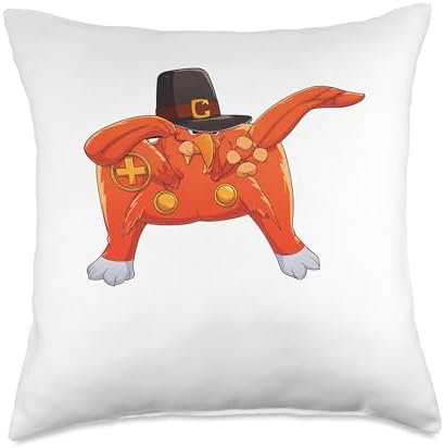 Teens Thanksgiving gaming fall Turkey gamer boys kids men Throw Pillow by Unknown