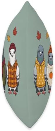 Pigeon Fall Autumn Season Pumpkin Birdwatcher Throw Pillow - Image 2