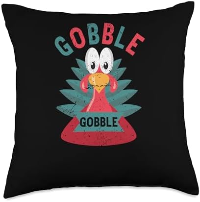 Thanksgiving Decor Turkey Bacon Pilgrim Costume Gobble Cute Turkey Pilgrim Funny Thanksgiving Day Throw Pillow, 18x18, Multicolor by Unknown