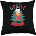 Thanksgiving Decor Turkey Bacon Pilgrim Costume Gobble Cute Turkey Pilgrim Funny Thanksgiving Day Throw Pillow, 18x18, Multicolor by Unknown