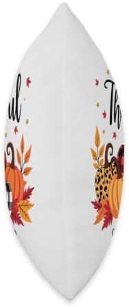 Thankful Grateful Blessed Leopard Plaid Pumpkin Thanksgiving Throw Pillow - Image 2