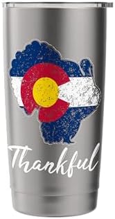 COLORADO State Flag Turkey Thanksgiving Home Celebrations Stainless Steel Insulated Tumbler - Image 3