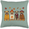 Border Terrier Fall Autumn Season Pumpkin Dog Throw Pillow by Unknown