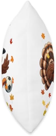 Funny Turkey Thanksgiving Costume Soccer Player Lover Kids Throw Pillow - Image 2