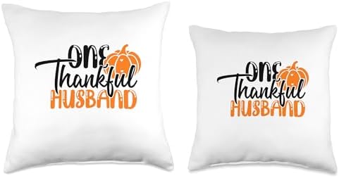 One Thankful Husband Thanksgiving Pumpkin Throw Pillow - Image 3