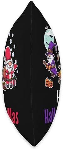 Hallothankmas Gnomes Halloween Thanksgiving Christmas 2026 Throw Pillow - Image 2