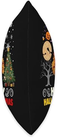 Wonderful Holidays Hallothanksmas Celebration Halloween Thanksgiving Christmas Hallothanksmas Trees Throw Pillow, 16x16, Multicolor - Image 2