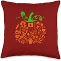Nurse Tools Pumpkin Shape Thanksgiving Autumn Job Team Throw Pillow by Unknown