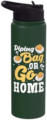 Piping Bag Or Go Home Deviled Egg Thanksgiving Stainless Steel Insulated Water Bottle by Unknown