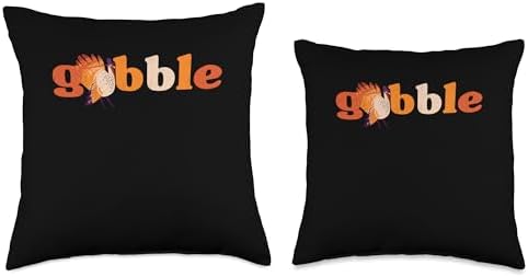 Thanksgiving Decor Turkey Bacon Pilgrim Costume Funny Thanksgiving Day Turkey Trot Fall Women Mens Gobble Throw Pillow, 18x18, Multicolor - Image 3