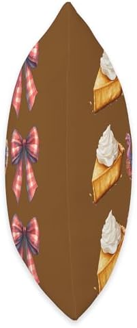 Retro Vintage Turkey Thanksgiving Bow Grateful Pumpkin Pie Throw Pillow - Image 2