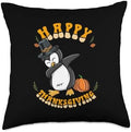 Pilgrim Penguin Happy Thanksgiving Kids Throw Pillow by Unknown