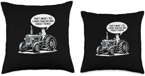 I Drive Tractor Thanksgiving Farmer Throw Pillow - Image 3